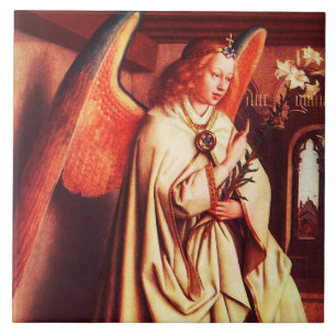 ANNUNCIATION ANGEL Archangel Gabriel, Jan Van Eyck Fliese