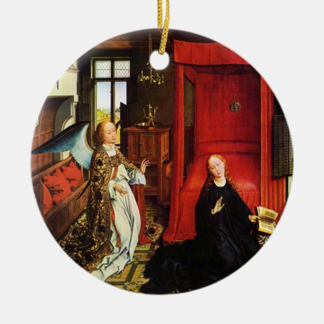 ANNUNCIATION ANGEL Archangel Gabriel und Jungfrau Keramik Ornament (Vorne)