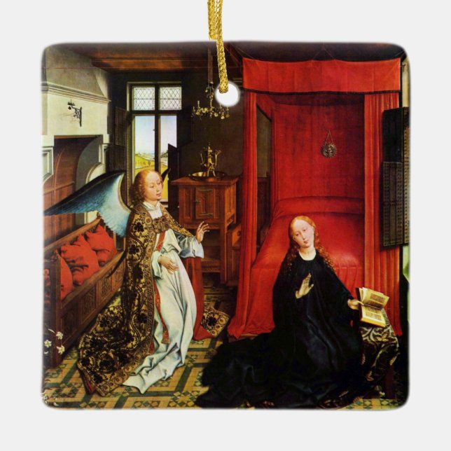 ANNUNCIATION ANGEL Archangel Gabriel und Jungfrau Keramikornament (Vorderseite)