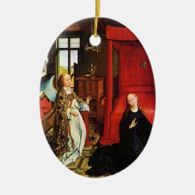 ANNUNCIATION ANGEL Archangel Gabriel und Jungfrau Keramikornament (Vorne)