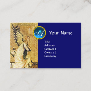 ANNUNCIATION ANGEL Blue Sapphire Gem Monogram Visitenkarte