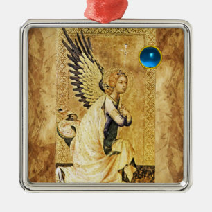 ANNUNCIATION ANGEL Blue Sapphire Silbernes Ornament