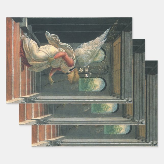 Annunciation (angel detail) by Sandro Botticelli Geschenkpapier Set (Set)