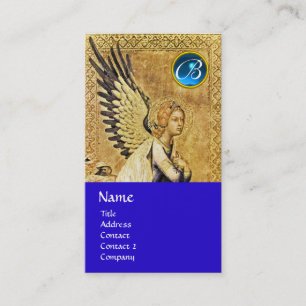 ANNUNCIATION ANGEL MONOGRAM, Blue Saphiire Visitenkarte