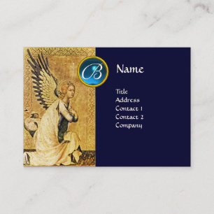 ANNUNCIATION ANGEL MONOGRAM, Blue Saphiire Visitenkarte