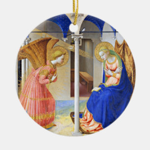 ANNUNCIATION by Fra Beato Angelico Christmas Blue Keramik Ornament