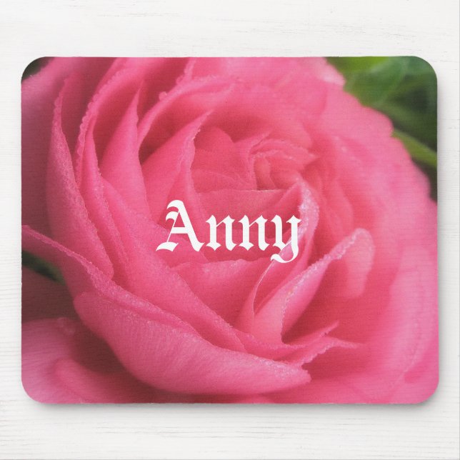 Anny Blush Pink Floral Girls Name Mousepad (Vorne)