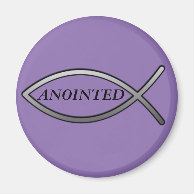 ANOINTED Quote/ Jesus Fish Magnet (Vorne)