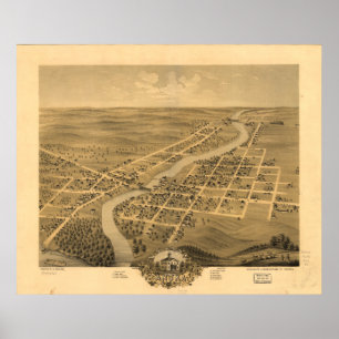 Anoka Minnesota 1869 Anoka Panorama Karte Poster