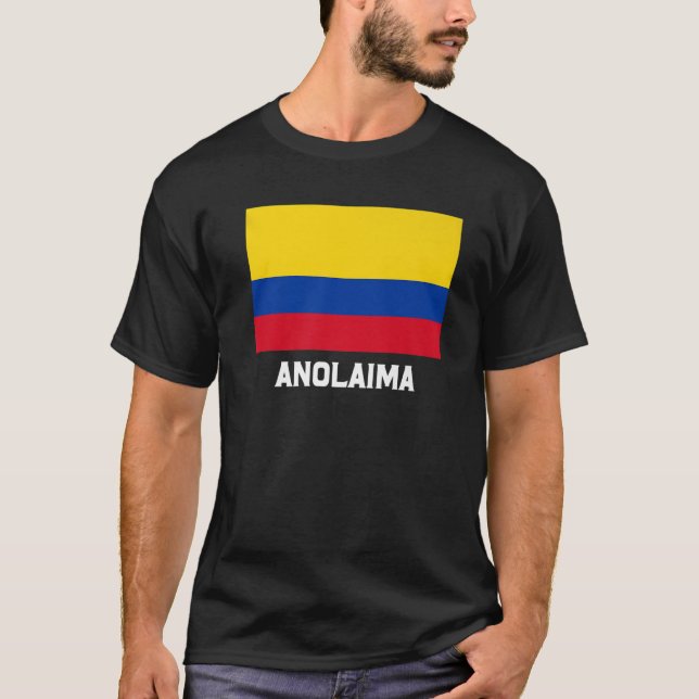 Anolaima Colombia Flaggenemblem Escudo Bandera Wap T-Shirt (Vorderseite)