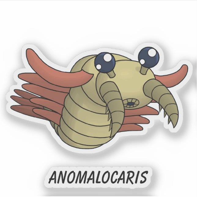Anomalocaris - prähistorisches TierVinyl Aufkleber (Vorderseite)