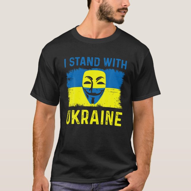 Anonyme ukrainische Lover I steht mit Ukraine Fla T-Shirt (Vorderseite)
