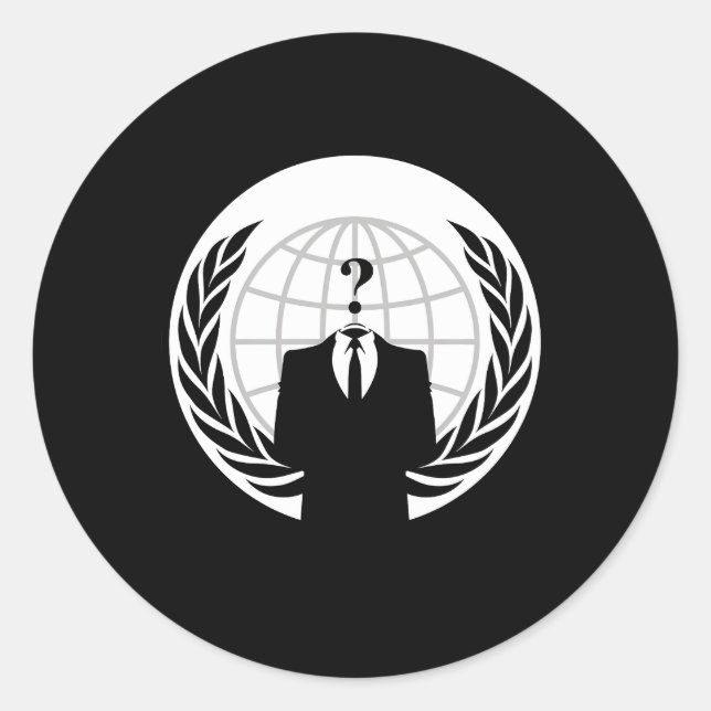 Anonyme Zeichen Wir sind anonym Runder Aufkleber (Vorderseite)
