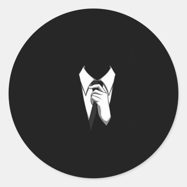 Anonymer Anzug und Krawatte Runder Aufkleber (Vorderseite)