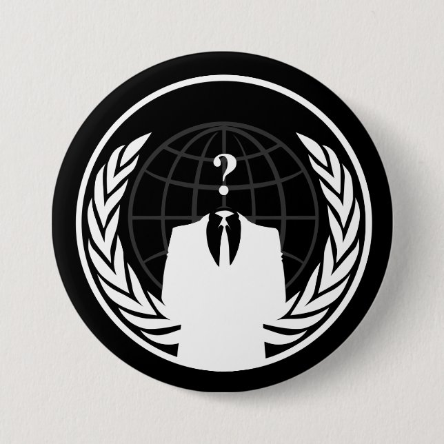 Anonymer internationaler schwarzer Knopf Button (Vorderseite)