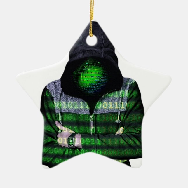 Anonymer Internet-Hacker Keramikornament (Vorne)