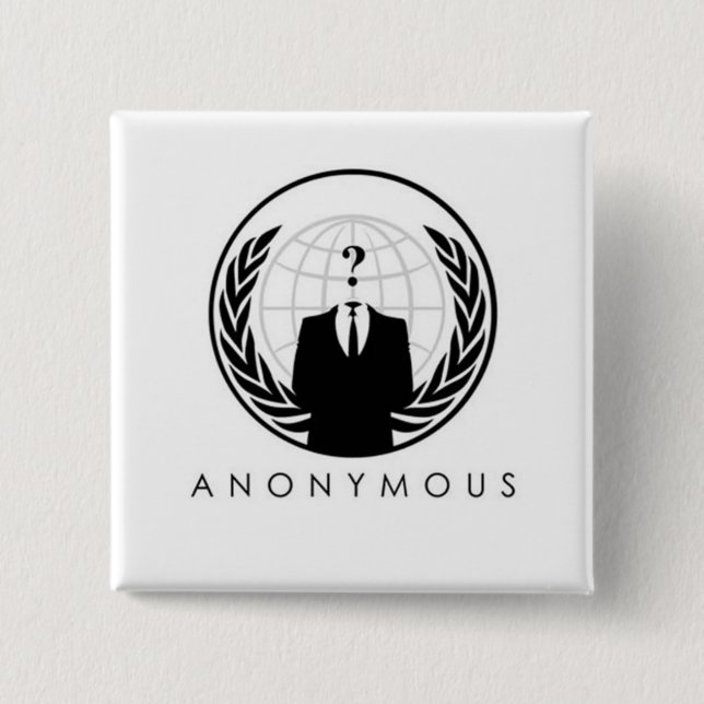 Anonymer Knopf Button (Vorderseite)