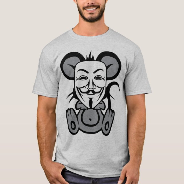 anonymer Schaum Maus 2 Humour Geek T-Shirt (Vorderseite)