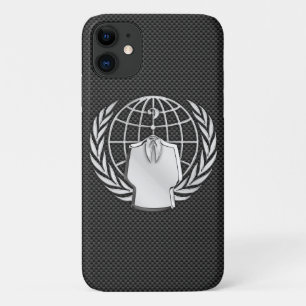 Anonymes Chrom auf Kohlenstoff-Faser iPhone 11 Hülle