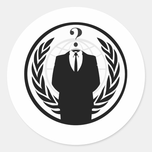 Anonymes Logo (klassischer Stil) Runder Aufkleber (Vorderseite)