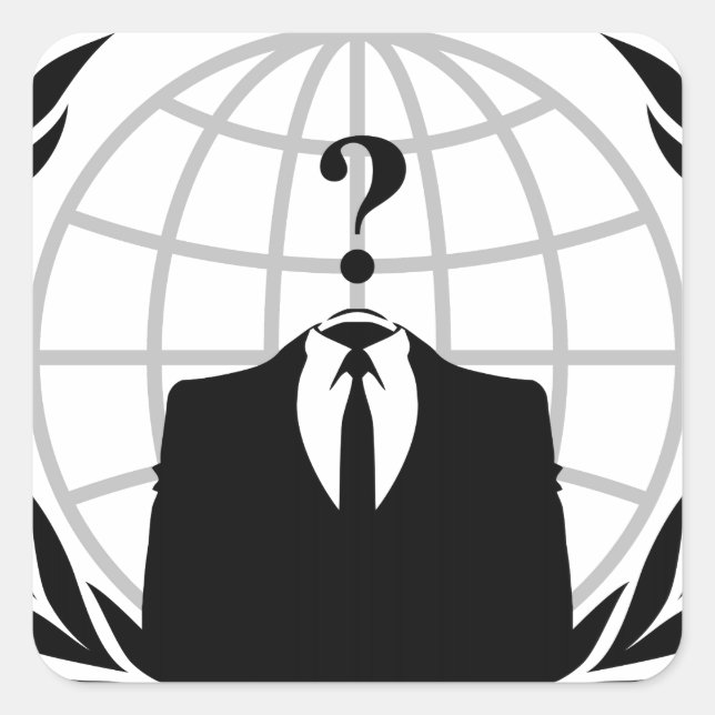 Anonymes Logo Quadratischer Aufkleber (Vorderseite)