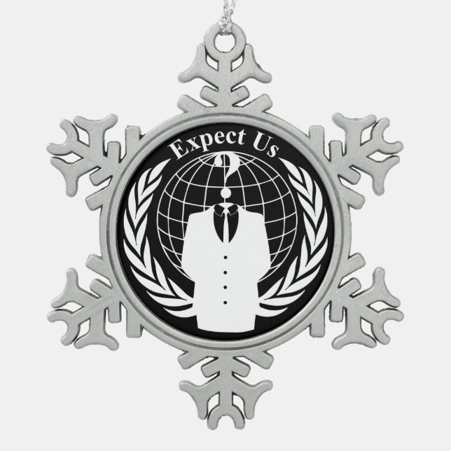 Anonymes Siegel Schneeflocken Zinn-Ornament (Vorderseite)