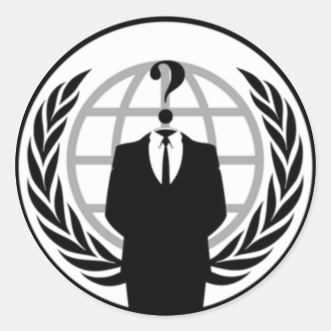 Anonymie Runder Aufkleber (Vorderseite)