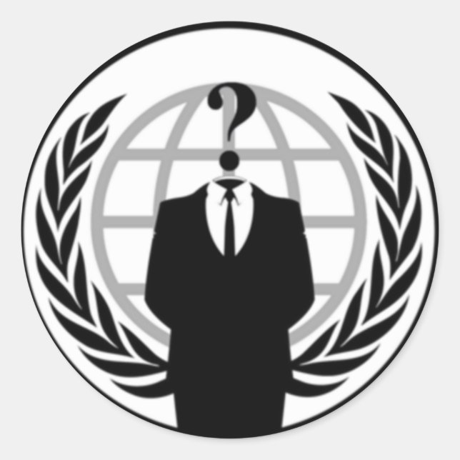 Anonymie Runder Aufkleber (Vorderseite)