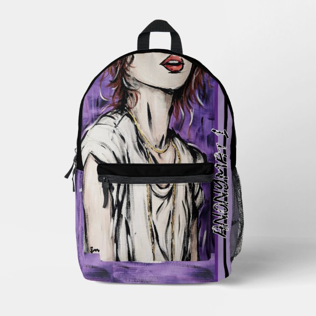 Anonymität 1 bedruckter rucksack (Vorderseite)