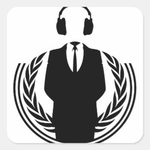 Anonymous DJ Quadratischer Aufkleber