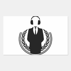 Anonymous DJ Rechteckiger Aufkleber