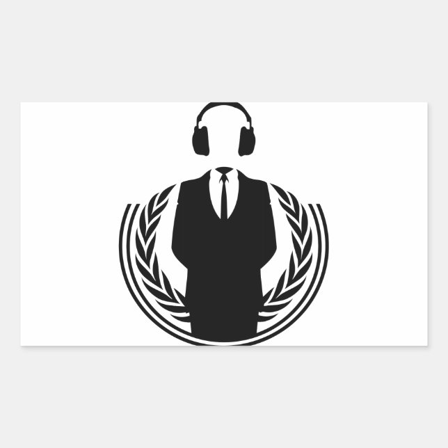 Anonymous DJ Rechteckiger Aufkleber (Vorderseite)