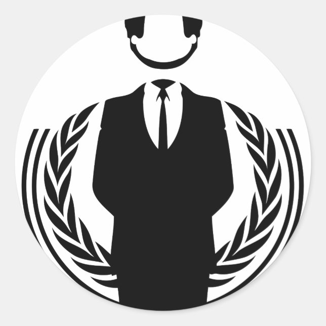 Anonymous DJ Runder Aufkleber (Vorderseite)
