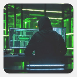 Anonymous Hacker Quadratischer Aufkleber
