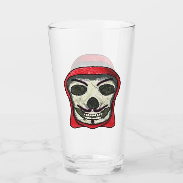 Anonymous Hacker Skull Glas (Vorderseite)