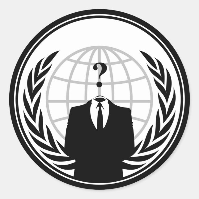 ANONYMOUS logo Runder Aufkleber (Vorderseite)