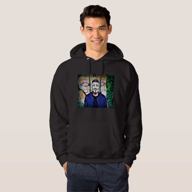 Anonymous Mask Truth & Justice Seeker Graffiti Hoodie (Vorne ganz)
