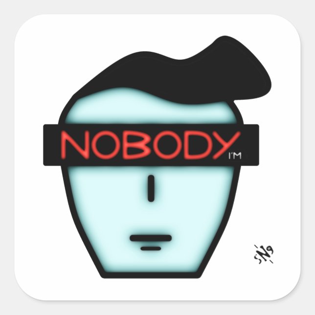 Anonymous nobody's face v1 quadratischer aufkleber (Vorderseite)