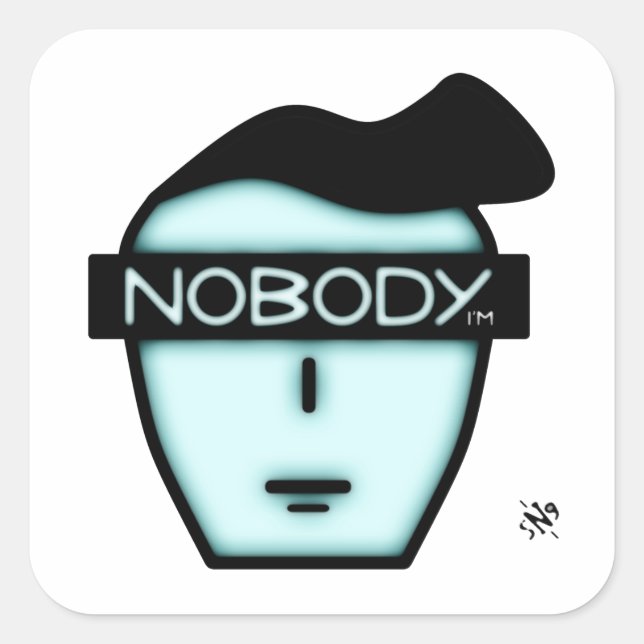 Anonymous nobody's face v2 quadratischer aufkleber (Vorderseite)
