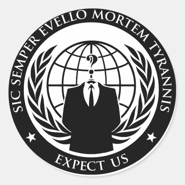 Anonymous Semper Evello Mortem Tyrannis Runder Aufkleber (Vorderseite)