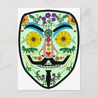 ANONYMOUS Tag der Toten 2 Kunst Anon Maske 4Chan Postkarte