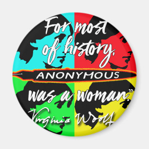 Anonymous war eine Frau ~ Virginia Woolf Zitat Magnet