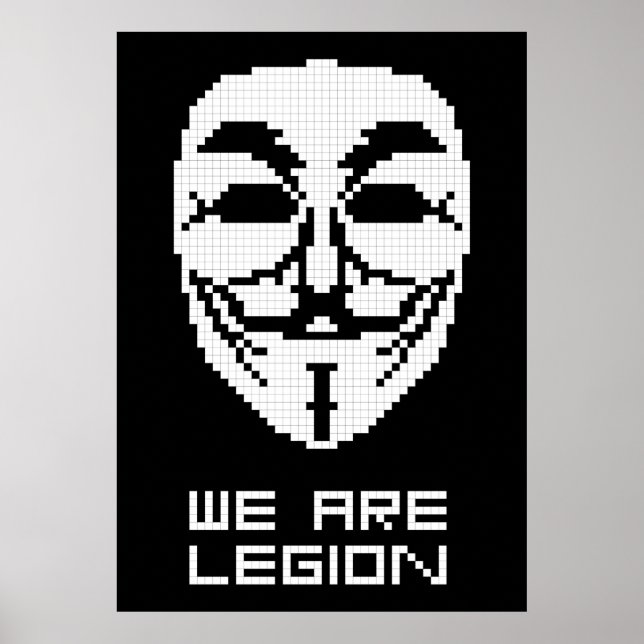 Anonymous Wir sind Legion Pixel Art Poster (Vorne)