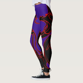 Anopurodon Double Dragon Black Lila Leggings
