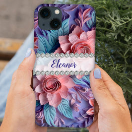 Anordnung der 3D-Blume, Rahmen für Diamanten Case-Mate iPhone Hülle