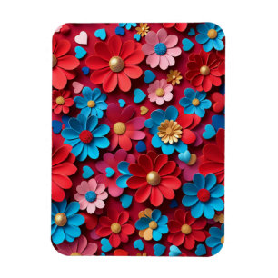 Anordnung der Blume und Herzen Magnet