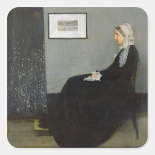 Anordnung in Grau und Schwarz Nr.1 Quadratischer Aufkleber