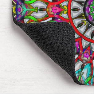 Anormale rote grüne farbige Kaleidoskop mandala Mousepad
