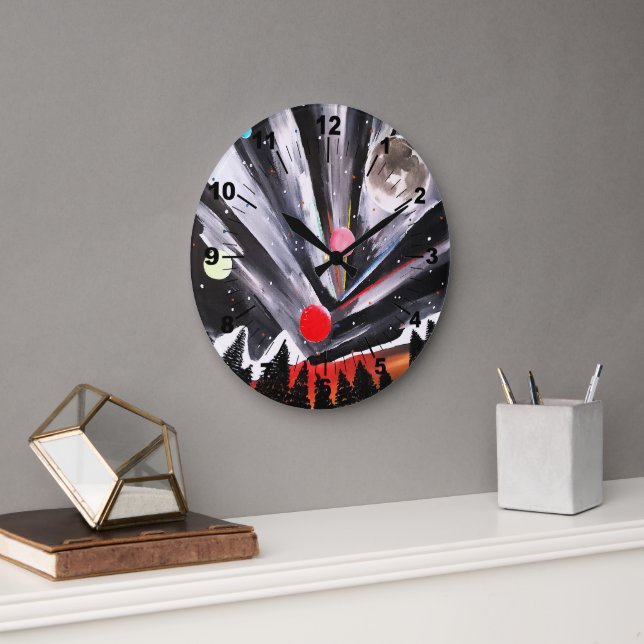 Another World Painting by Alfred Fox Große Wanduhr (Büro)