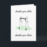 Another Year Older Funny Zimmer Frame Birthday Karte<br><div class="desc">Poke a little fun at their age with this cheeky zimmer frame Birthday Card.</div>